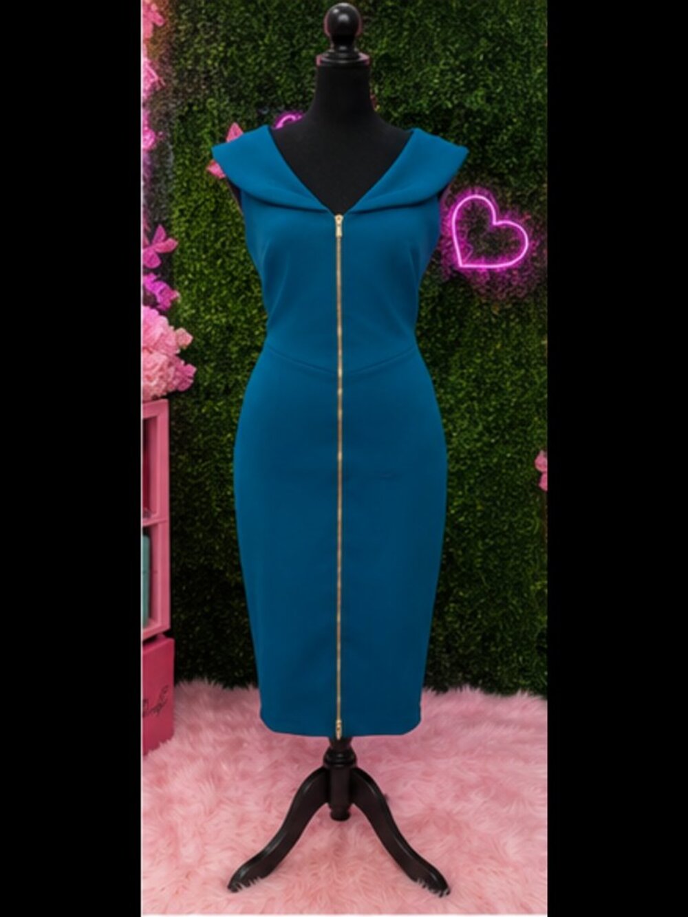 💙 TEAL ZIP-FRONT DRESS